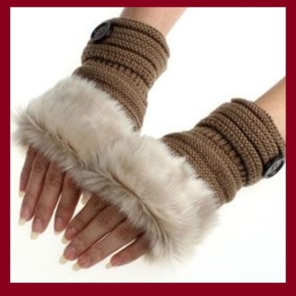 Accessories - Accessories - Faux Rabbit Fur Finger less Gloves